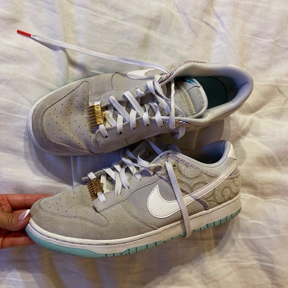 Nike Dunk Low SE Barber Shop Grey Gold Hair clip - Picture 6 of 12